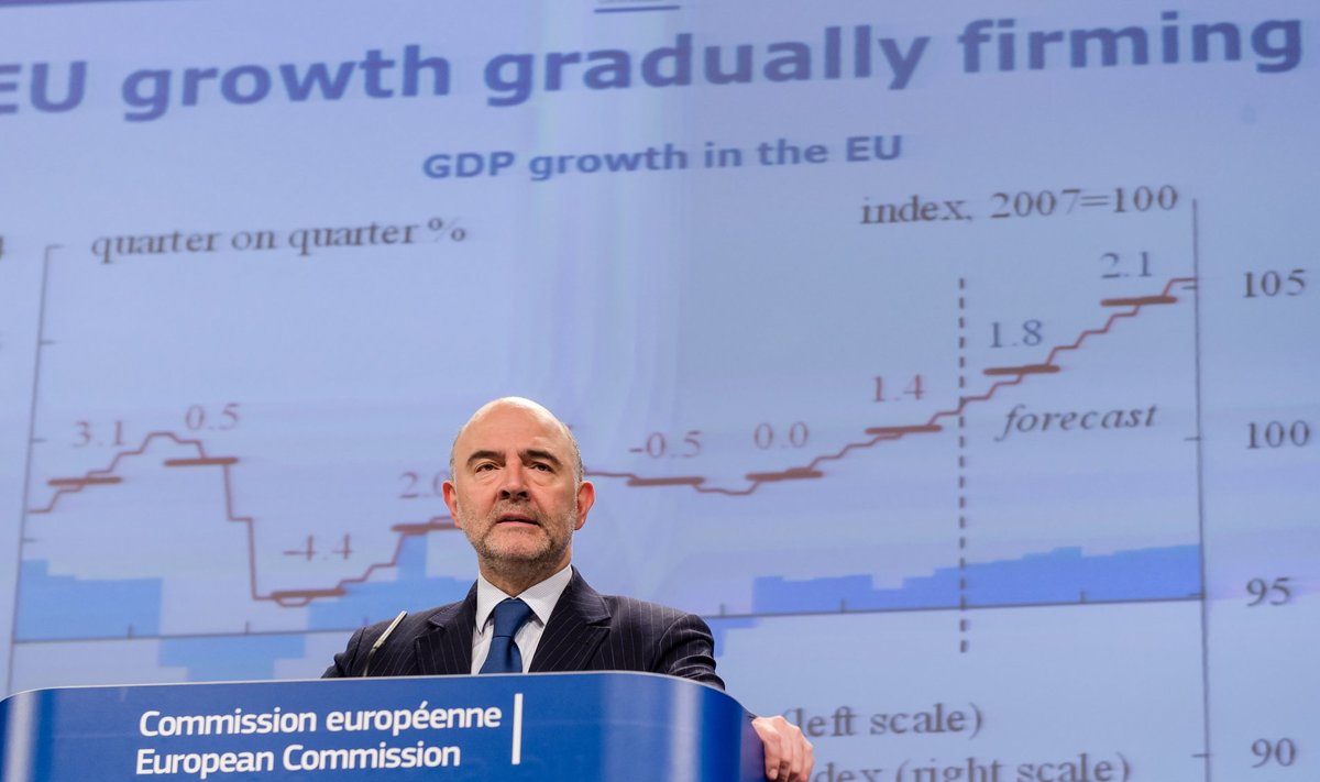 Euroopa Komisjoni majandus- ja rahandusvolinik Pierre Moscovici tutvustas eile euroliidu majanduse väljavaateid.