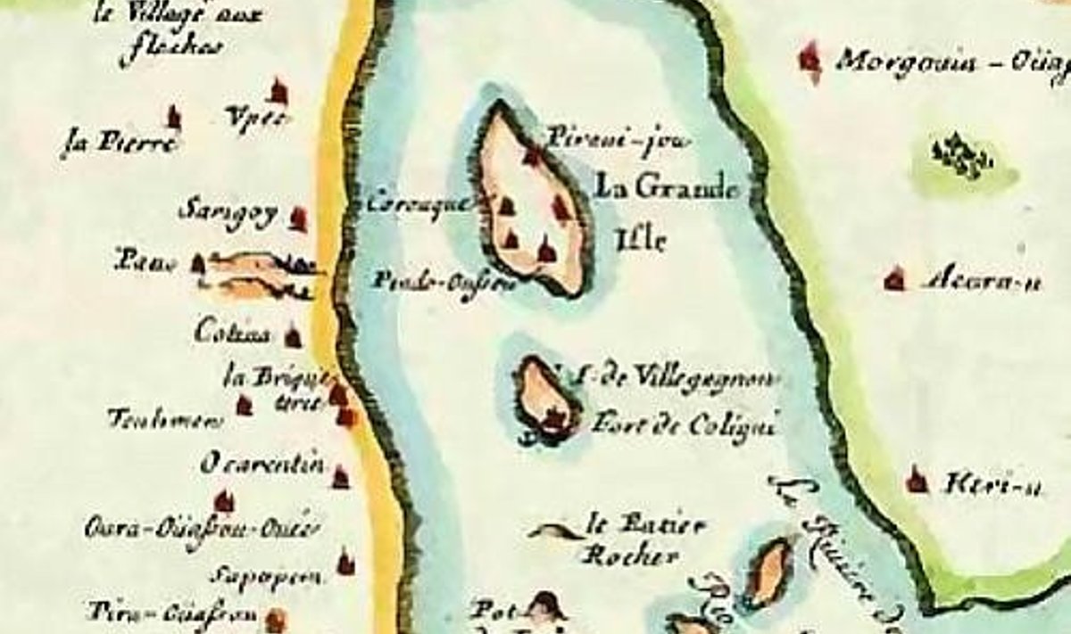 1555. aastal püsti pandud Prantsuse koloonia Rio de Janeiro aladel.