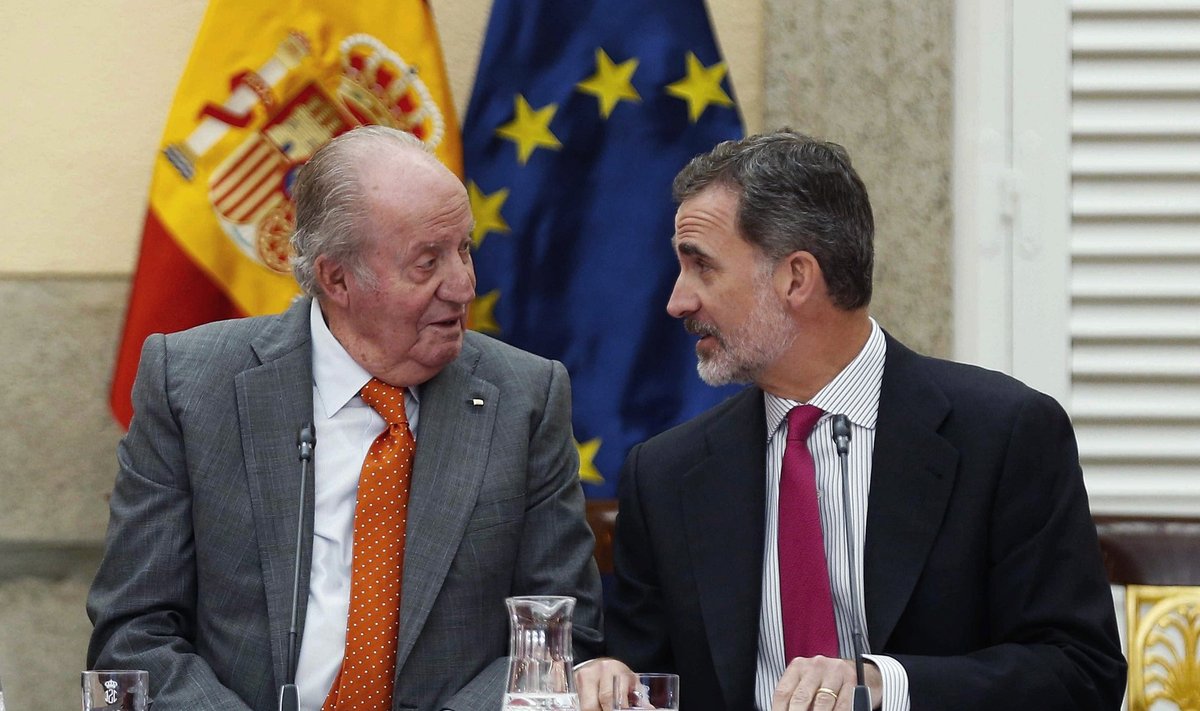 Endine kuningas Juan Carlos (vasakul) ja Felipe VI eelmise aasta mais