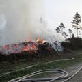 FOTOD: Sipa külas põles suure leegiga hakkepuidu hunnik
