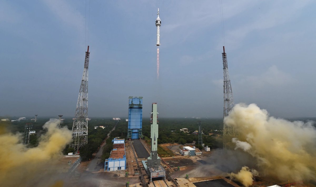 Запуск индийской ракеты в рамках подготовки космической мисии "Гаганьян"