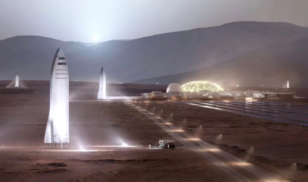 SpaceX'i Big Falcon Rocket kunstniku kujutuses