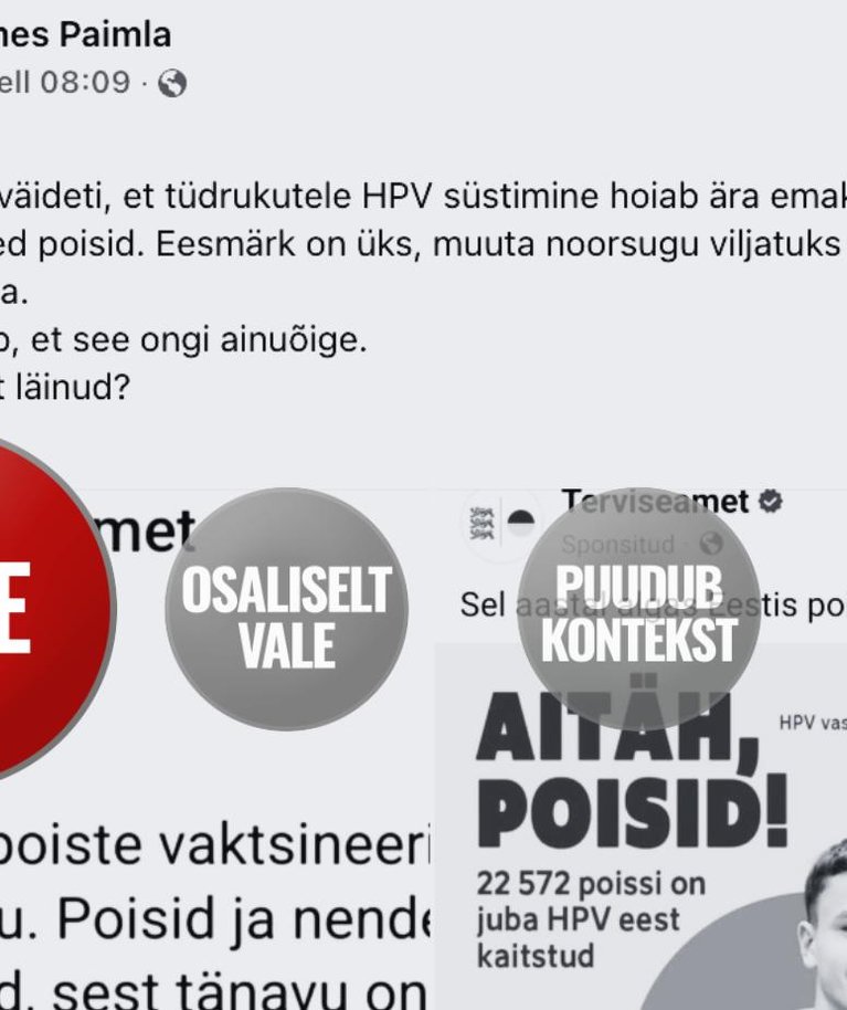 Kuvatõmmis Facebooki postitusest