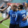 BLOGI JA FOTOD | Teisel poolajal hambutuks jäänud Eesti võitis Rahvuste liigas FIFA tabeli viimast jalgpallikoondist kahe väravaga