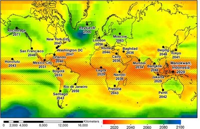 Temperatuuritõus ähvardab eriti troopilisi alasid. Morano et al./Nature