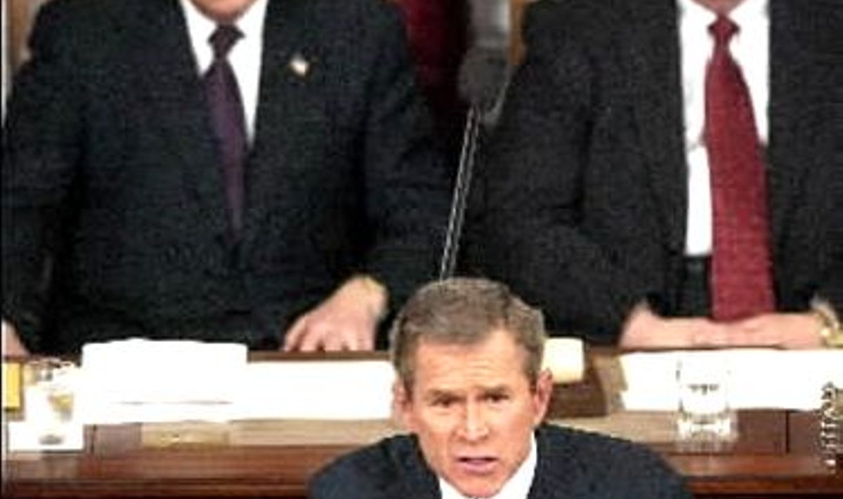 George W Bush kongressi ees kõnet pidamas