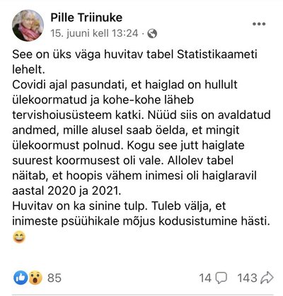 Tegemist on vale järeldusega - haiglakoormus oli pandeemia ajal kriitilises seisus