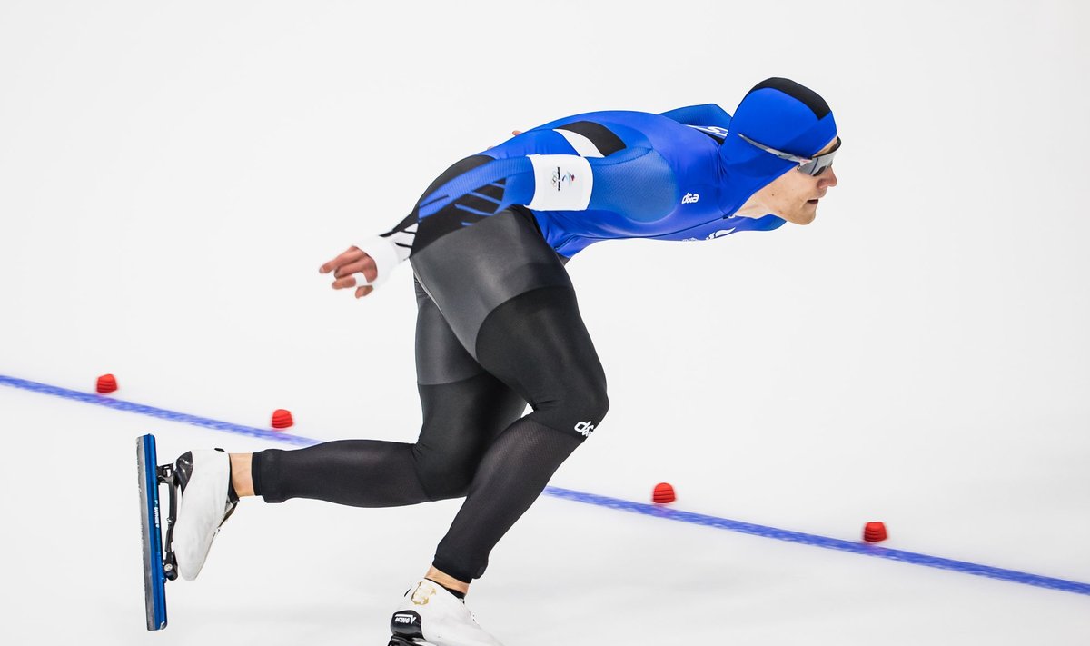 Marten Liiv Pekingi olümpia 1000 meetri kiiruisutamises.