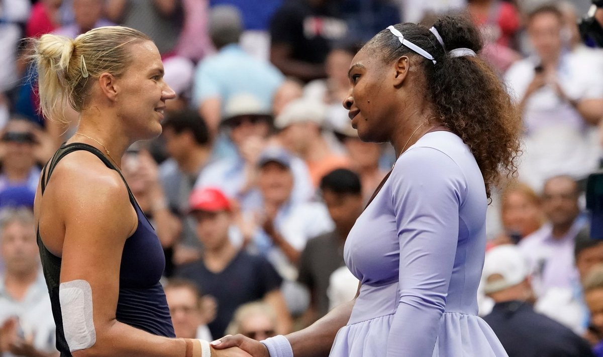 Kaia Kanepi ja Serena Williams US Openil.