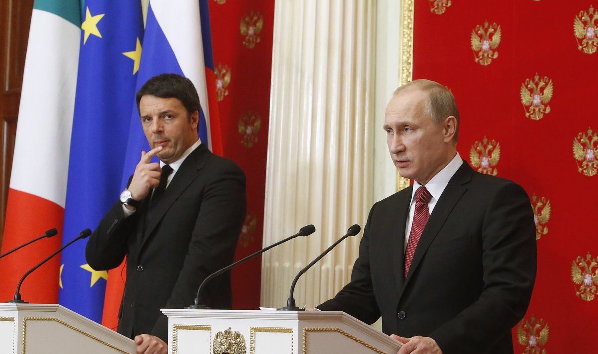 Matteo Renzi ja Vladimir Putin.