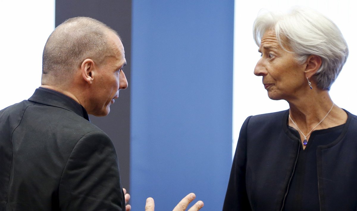 IMFi juht Christine Lagarde ning Yanis Varoufakis.