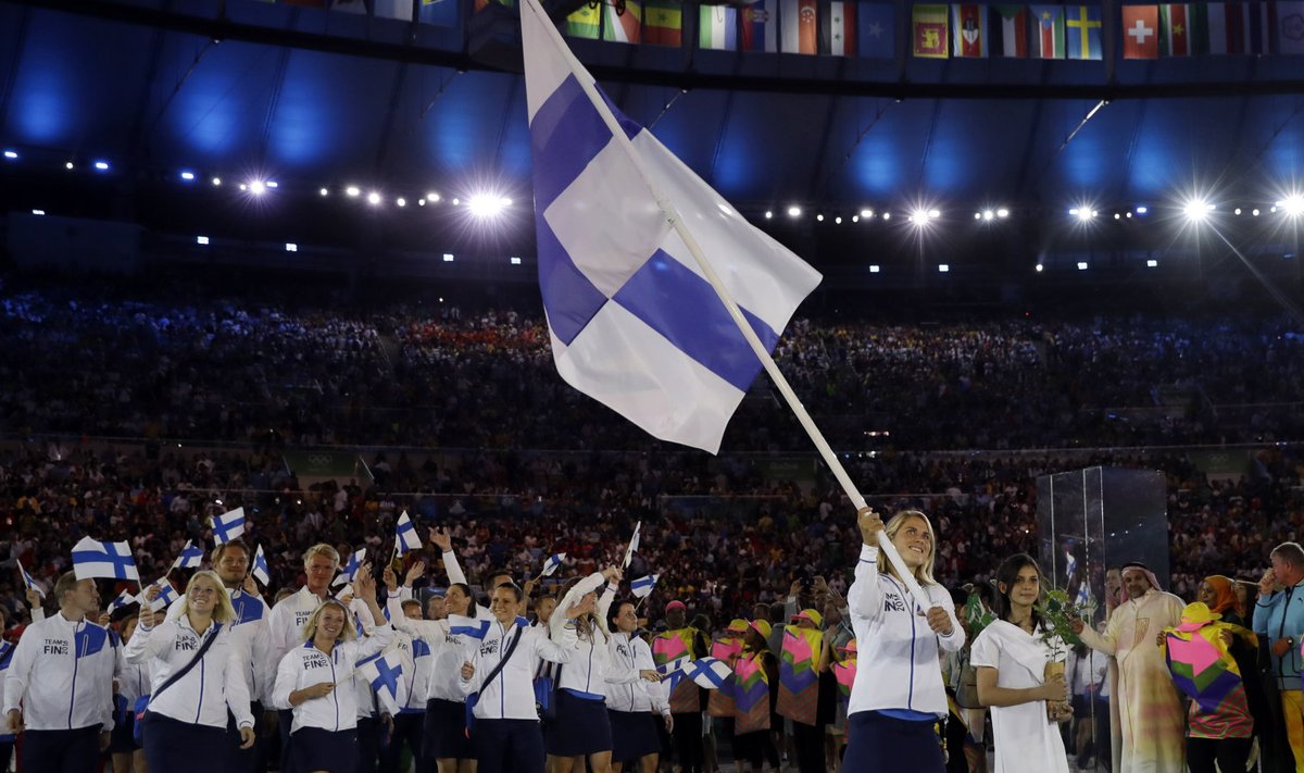 Soome delegatsioon Rio olümpia avamisel.