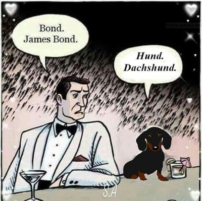 James Bond ja dachshund