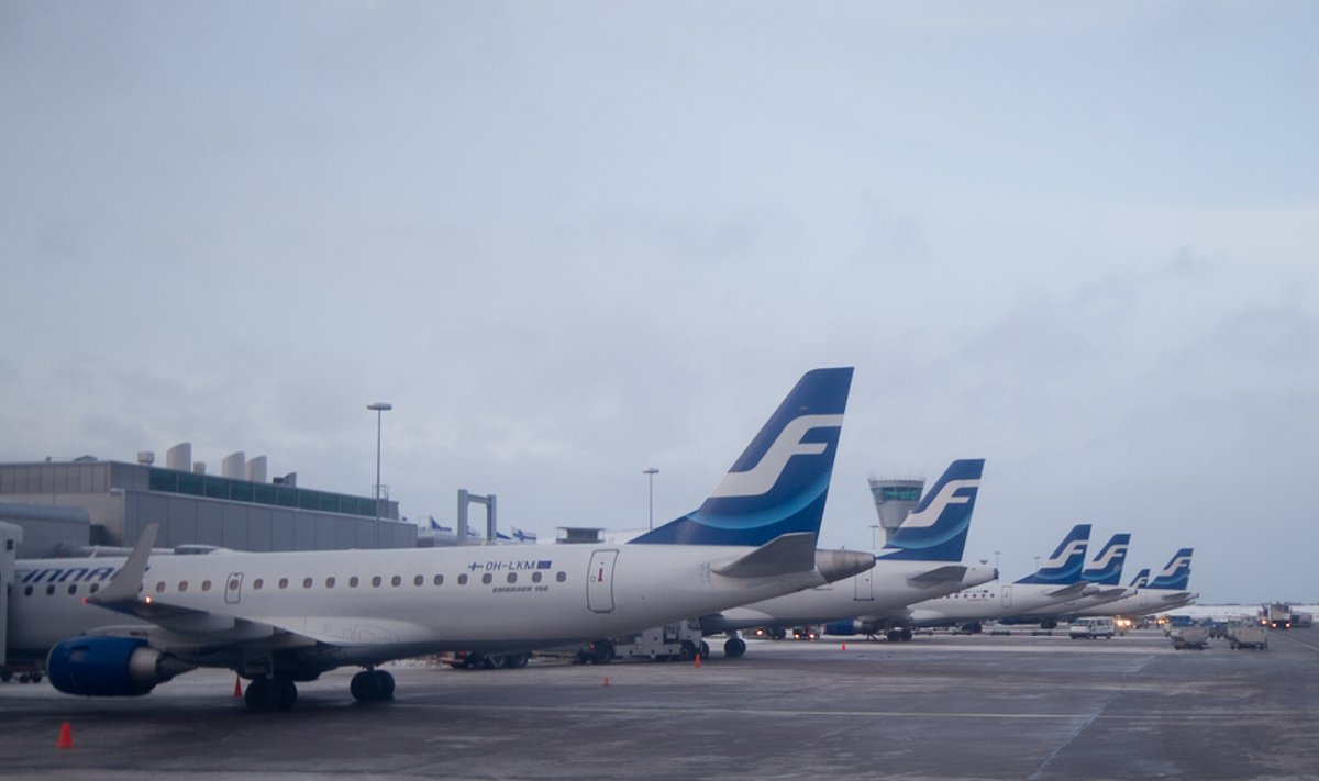Finnairi aktsia hinna tõus valmistas mullu Soome riigile rõõmu Pildil Finnairi lennukid.