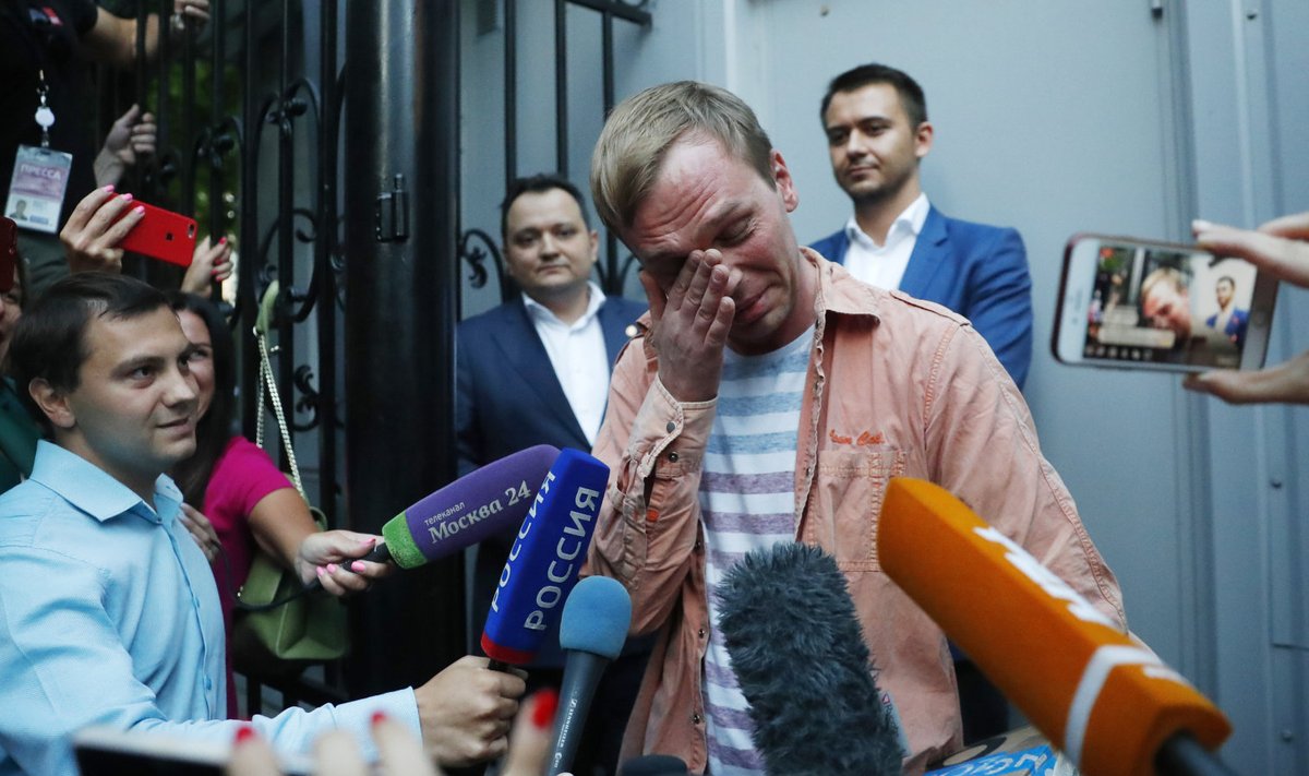 Sel nädalal ootamatult süüdistustest vabastatud ajakirjanik Ivan Golunov.