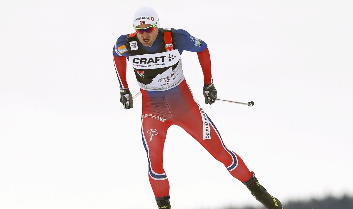 Northug of Norway competes during the men's FIS Tour de ski cross-country skiing 10km individual free race in Toblach