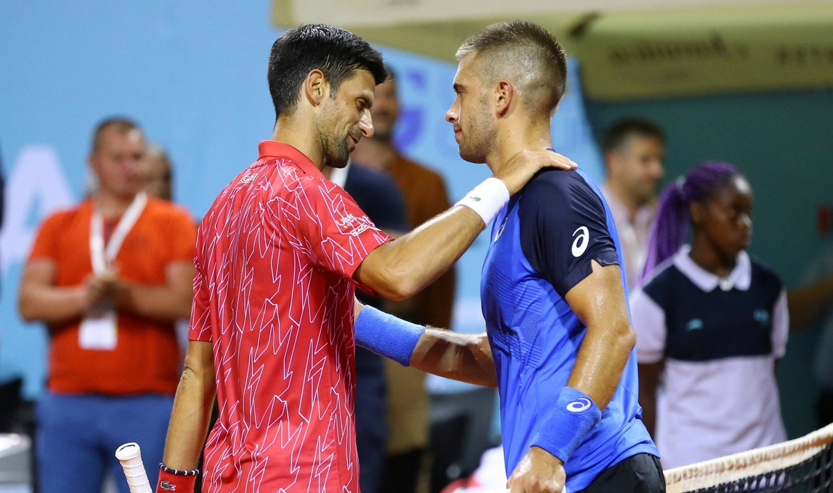 Novak Djokovic ja Borna Coric.
