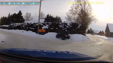 VIDEO | Purupurjus ATV juht lõpetas politsei eest põgenedes lumehanges