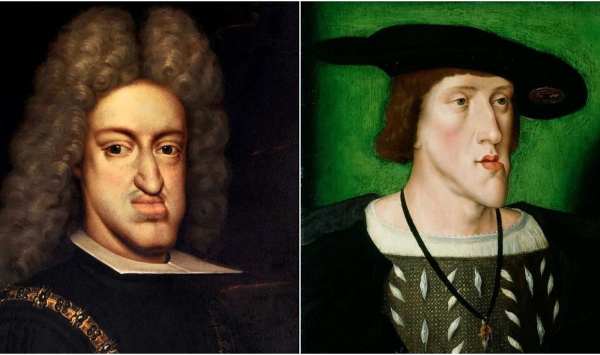 Vasakul Carlos II ning paremal Carlose esiisa Charles V. 