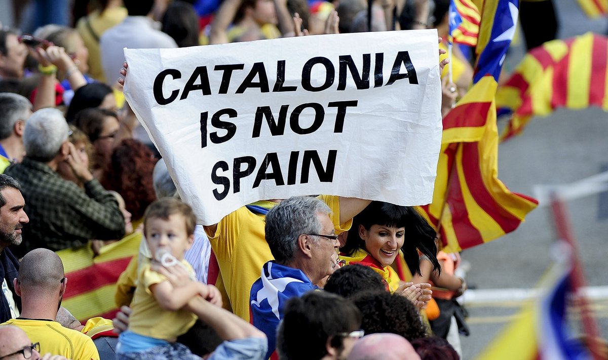 Демонстрация за отделение Каталонии от Испании. 11 сентября 2013 года.