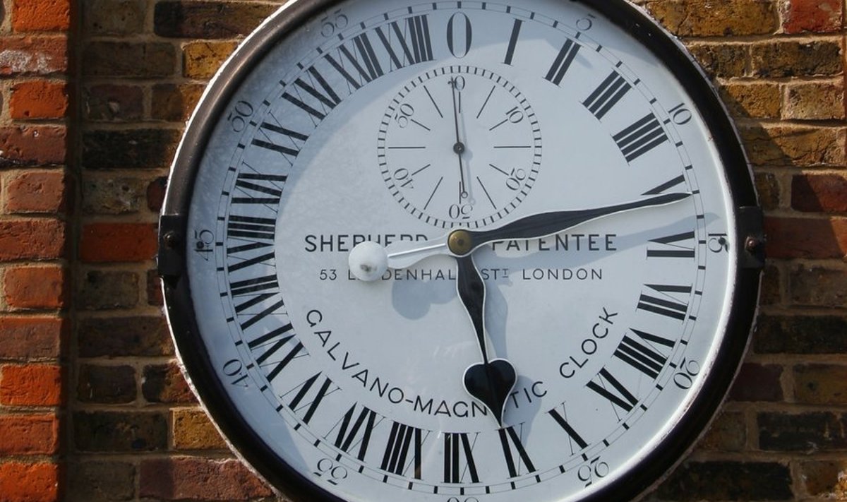 Greenwichi aega näitav kell Greenwichi Kuninglikus Observatooriumis Londonis