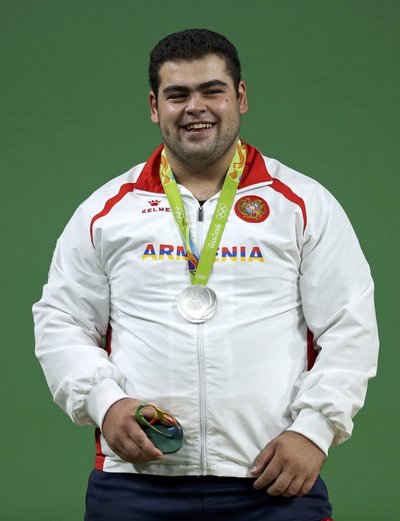 Weightlifting - Men's +105kg Victory Ceremony