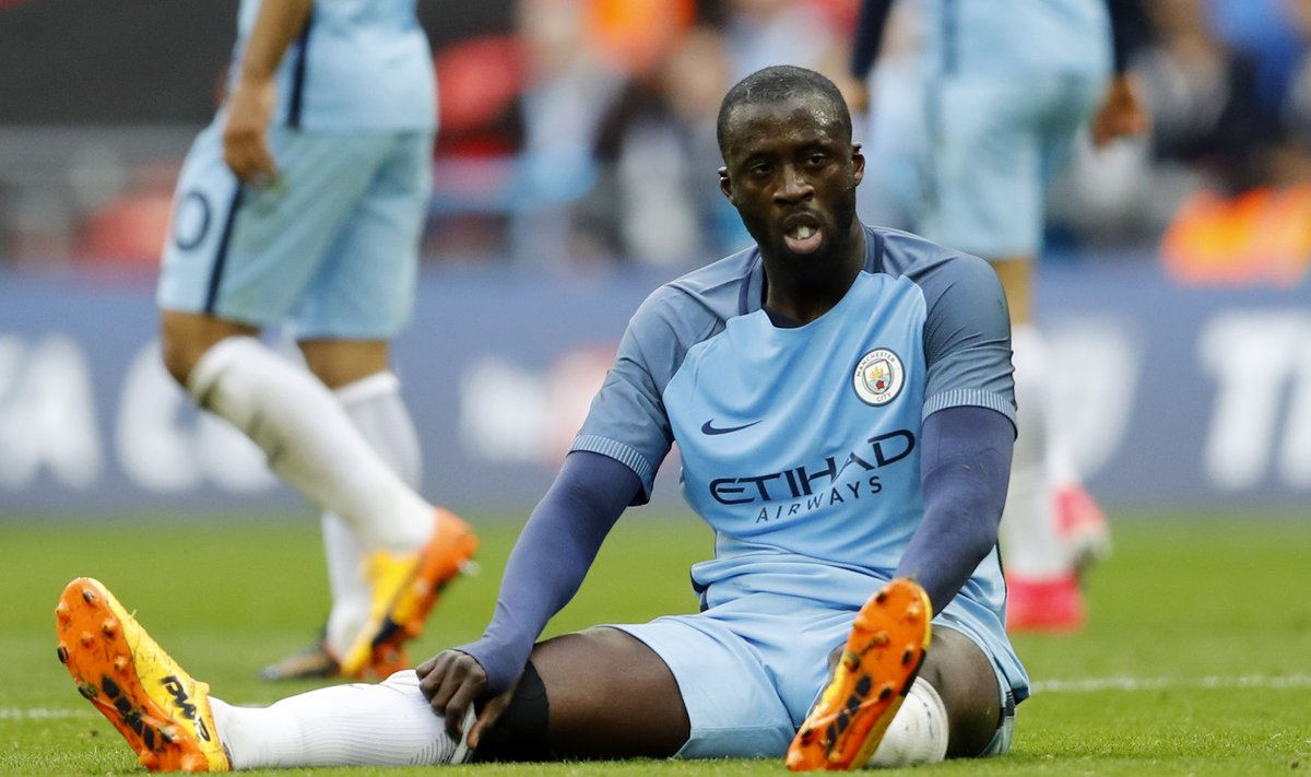 Manchester City's Yaya Toure looks dejected