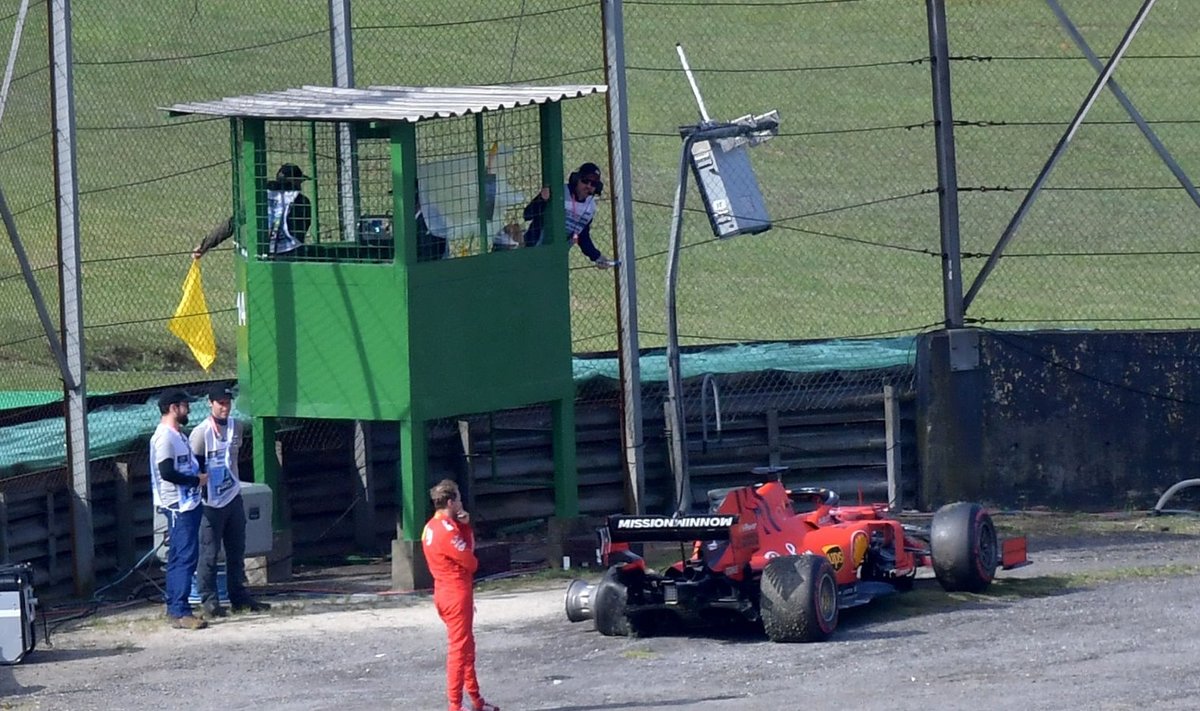 Sebastian Vettel pärast Brasiilia GP-l katkestamist