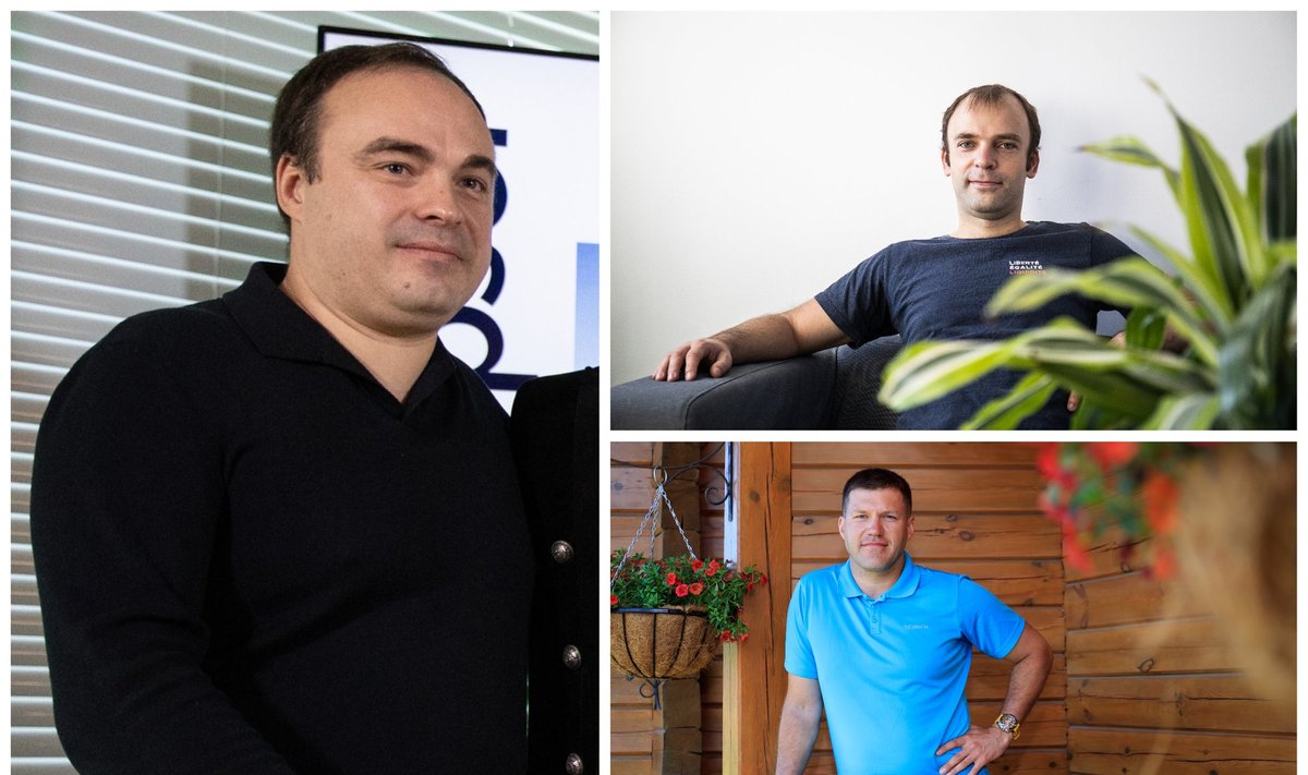 Investorid Lauri Meidla (vasakul), Madis Müür (paremal üleval) ja Jaak Roosaare (paremal all).