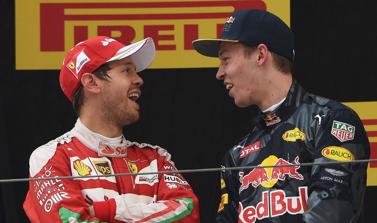 Sebastian Vettel ja Daniil Kvjat olid poodiumile minnes sõjakirve juba maha matnud.