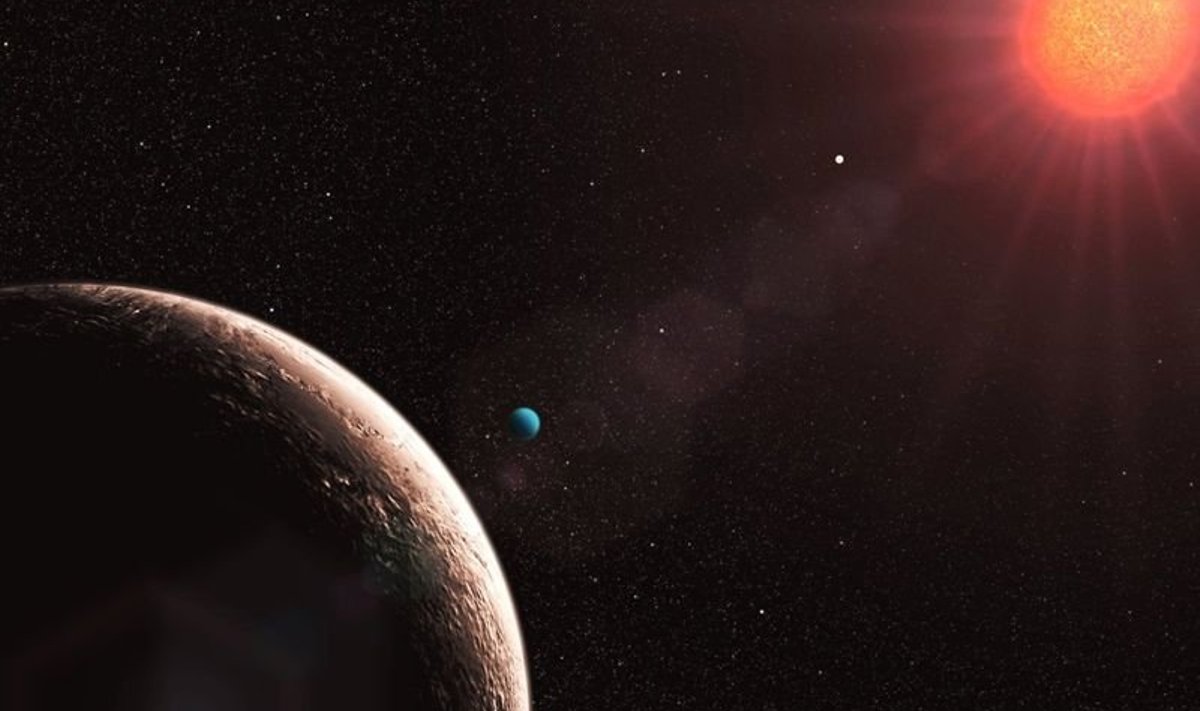 Planeet nimega Gliese 581e. Mitte g. Seega on pilt illustreeriv.
