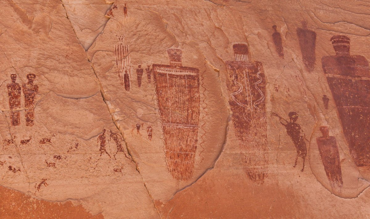 Põlisameeriklaste joonistused Hobuseraua Kanjoni seinal. (Foto: Greg Willis / Flickr)