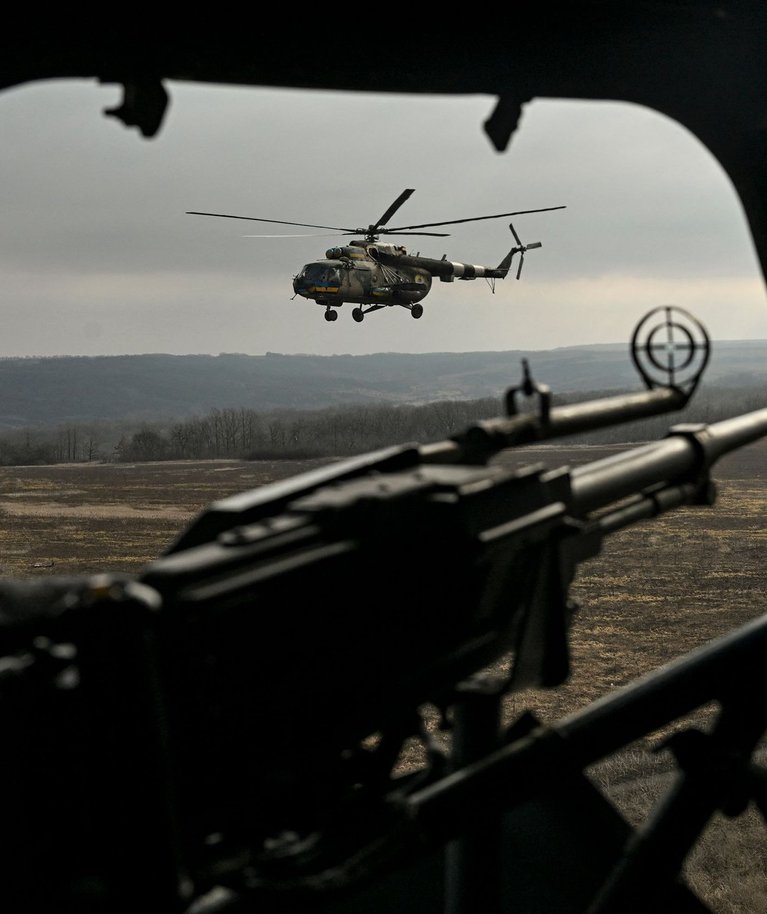 Ukraina helikopterid Mil Mi-8 Ida-Ukrainas. Foto tehtud 10. märtsil 2023.