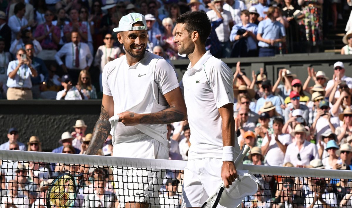 Novak Djokovic ja Nick Kyrgios kohtusid eelmise aasta Wimbledoni finaalis.