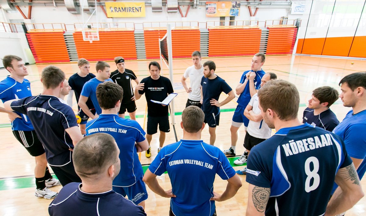 Eesti võrkpallikoondise treening Pärnus 