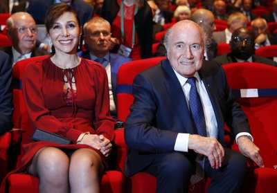 FIFA President Blatter and Barras arrive for opening ceremony of 65th FIFA Congress in Zurich