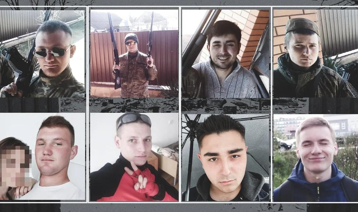 Vene sõjaväelased varastatud telefoniga pildistatud fotodel: Andrejevkas: Daniil Frolkin, Dmitri Danilov, Ruslan Glotov, Ivan Šepelenko.