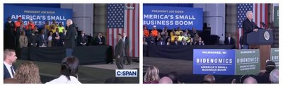 скриншот слева — C-Span, справа — YouTube-канал The White House
