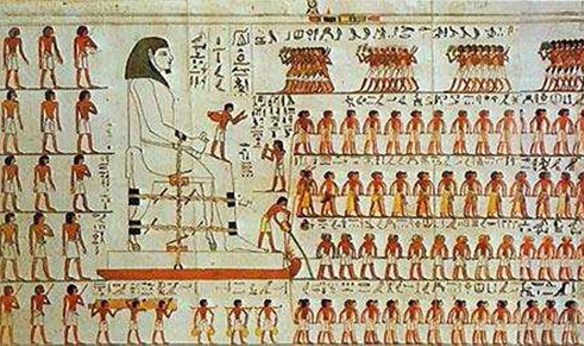 Sellel Egiptuse seinamaalil aastast 1880 eKr kujutatakse suure skulptuuri liigutamist kelgu abil. Kelgu ees seisev tööline paistab justkui liivale vett valavat. Allikas: Christian Wagner/Physical Review Letters
