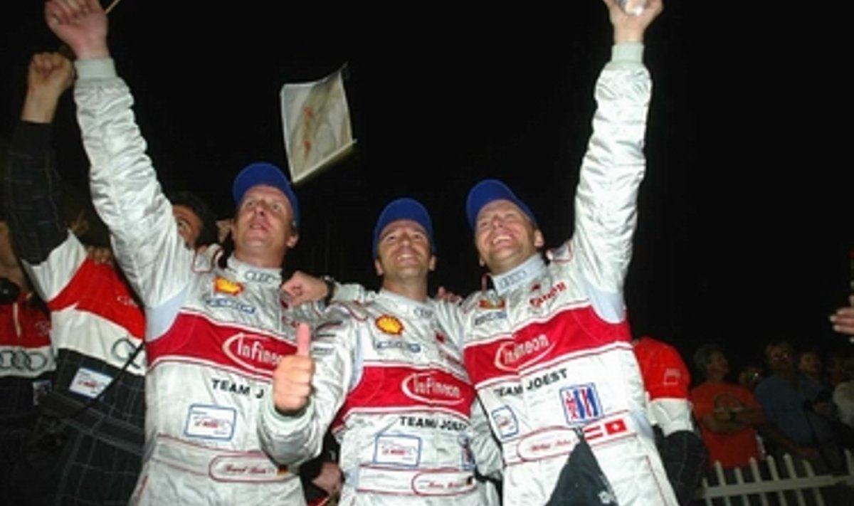 Võidukas Joest Audi meeskond: Frank Biela, Marco Werner ja Phillipp Peter