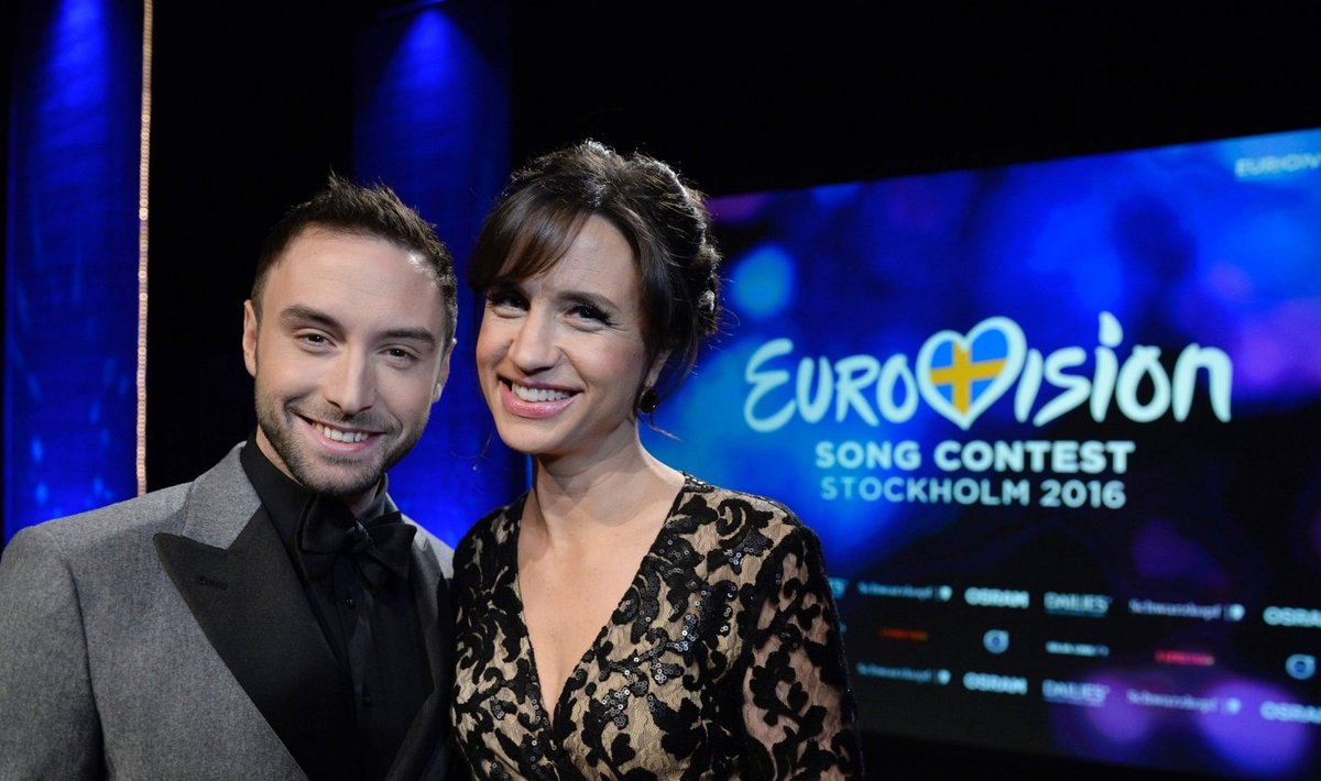Eurovision 2016 õhtujuhid Måns Zelmerlow ja Petra Mede 