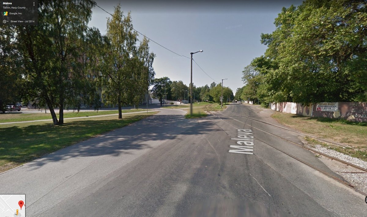 Tallinn, Maleva 2 juures (Google Street View ekraanitõmmis)