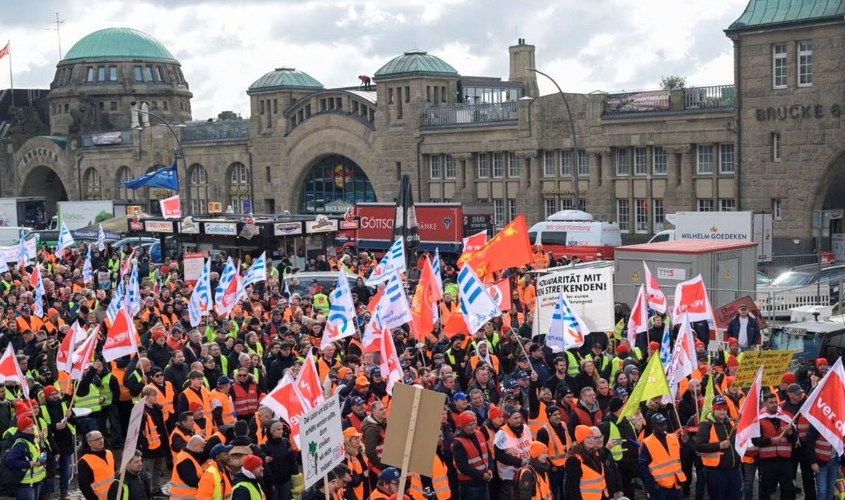 Saksamaa transporditöölised streikimas