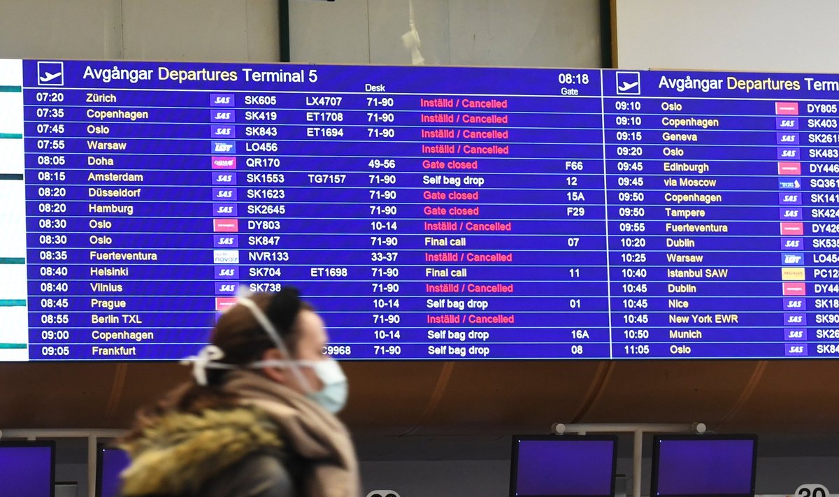 Paljud lennud on tühistatud ja koju naasta soovivatel eestlastel võib see võimatuks osutuda.