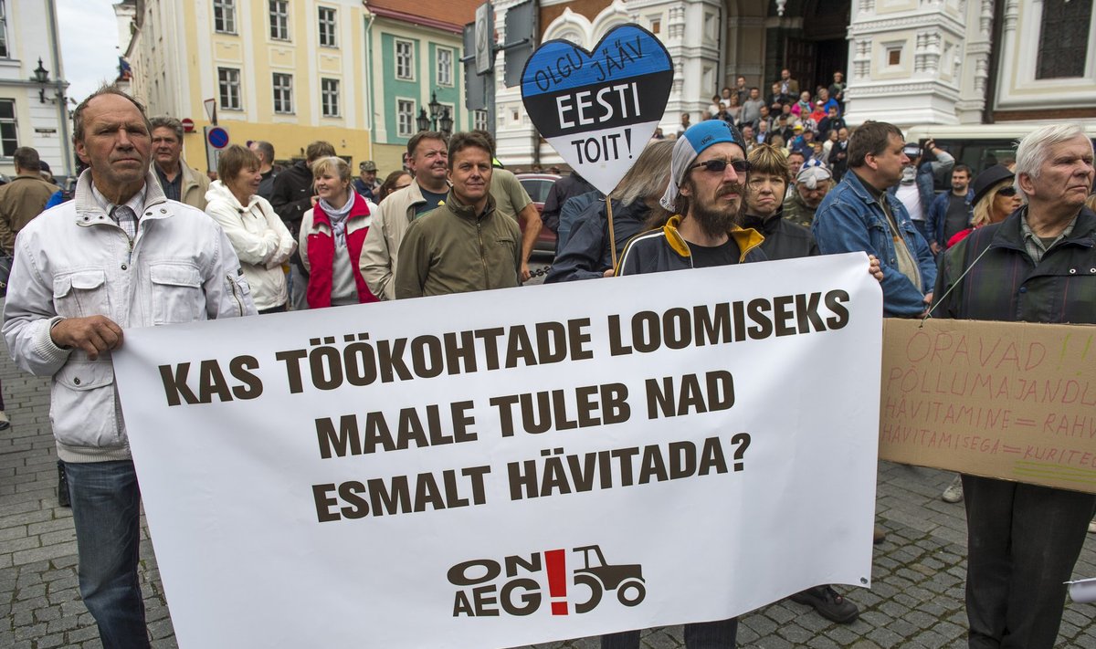 Põllumeeste meeleavaldus Tallinnas möödunud aasta septembris.