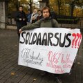 VIDEO | „Solidaarsus?“ Kultuuritöötajad protestisid riigikogu ees kärpeplaani vastu