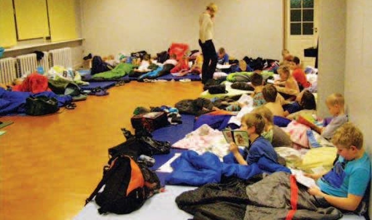 Öölugemine Kose-Uuemõisa koolis. Foto: Sirje Lepik