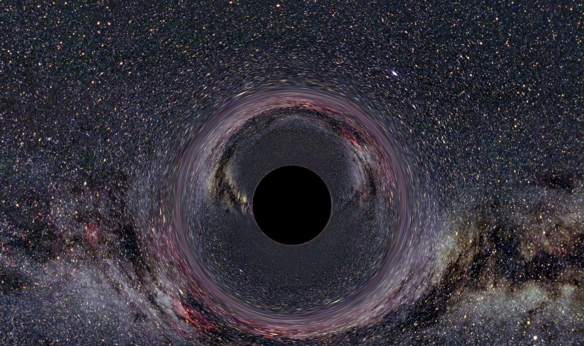 Kunstniku kujutlus Linnutee galaktikas asuvast mustast august. (Foto: Wikimedia Commons / Ute Kraus)
