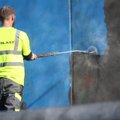 VIDEO: Linnahalli seina pesemine