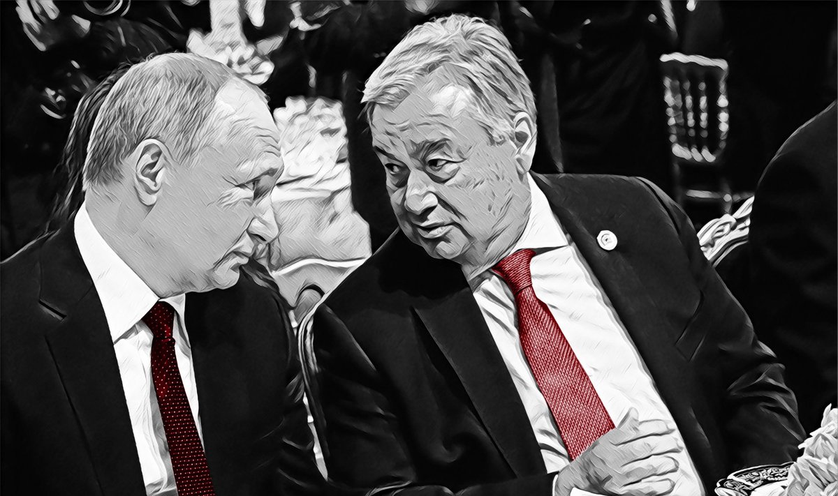 Kohe näha, et vanad sõbrad - Valdimir Putin ja Antonio Guterres
